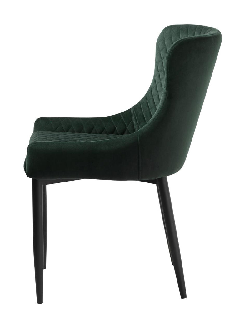 Ottowa Spisebordsstol, Grøn Velour, 53x62x82 cm, Sæt af 2