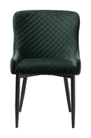 Ottowa Spisebordsstol, Grøn Velour, 53x62x82 cm, Sæt af 2
