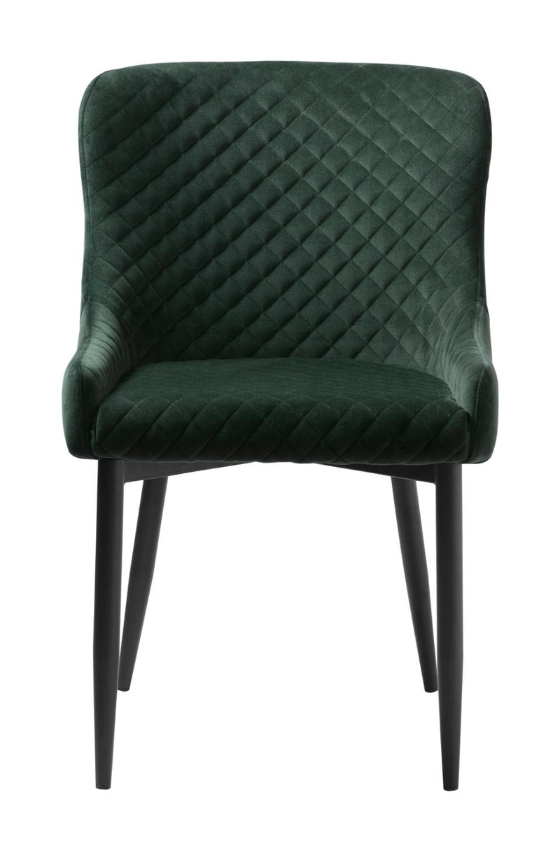 Ottowa Spisebordsstol, Grøn Velour, 53x62x82 cm, Sæt af 2
