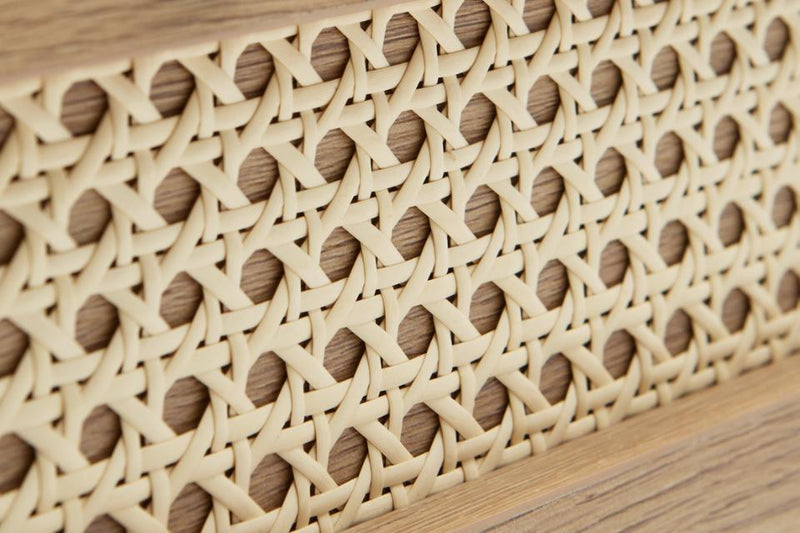 Pensacola Sofabord Melamin Egetræs-Look, 110x60x42 cm, 2 Skuffer