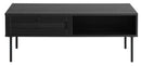 Pensacola Sofabord, Sort Melamin, 110x60x42 cm, 2 Skuffe