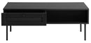 Pensacola Sofabord, Sort Melamin, 110x60x42 cm, 2 Skuffe