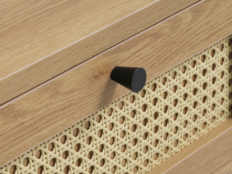 Pensacola Sidebord, Melamin Egetræs-Look, 45x45x70 cm, 1 Skuffe