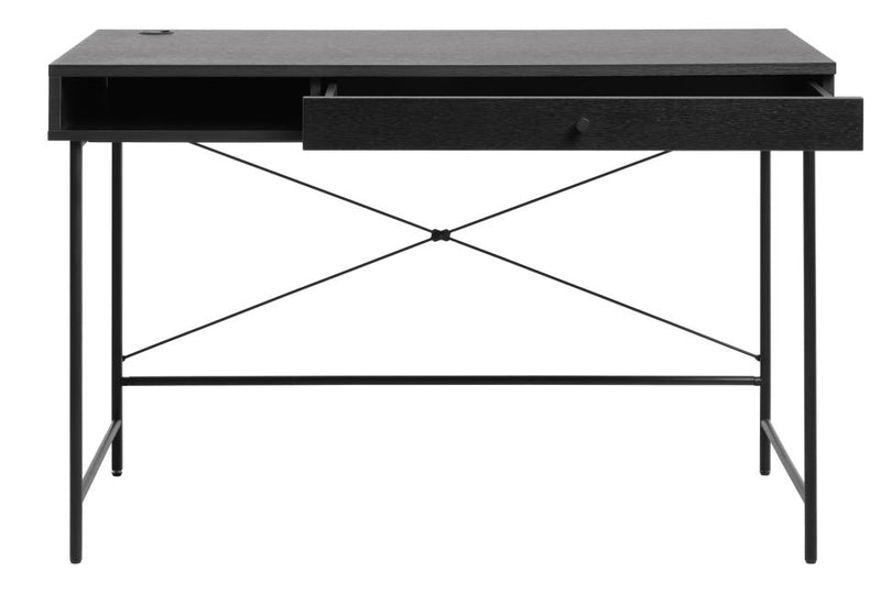 Pensacola Skrivebord, Sort Melamin, 120x60x76 cm