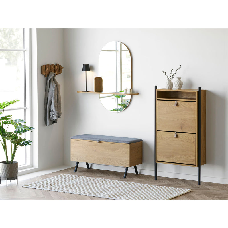 Caltra Knagerække, egetræ, 4 knager, 40x18x3 cm