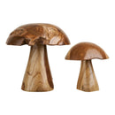 House Nordic - Kodi Dekorations Svampe Teak Natur - Sæt af 2 stk. H25 og H35 cm