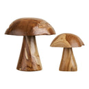 House Nordic - Kodi Dekorations Svampe Teak Natur - Sæt af 2 stk. H25 og H35 cm
