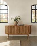 Carno Skænk 160 cm - Naturlig Eg med Lameldøre