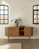 Carno Skænk 160 cm - Naturlig Eg med Lameldøre