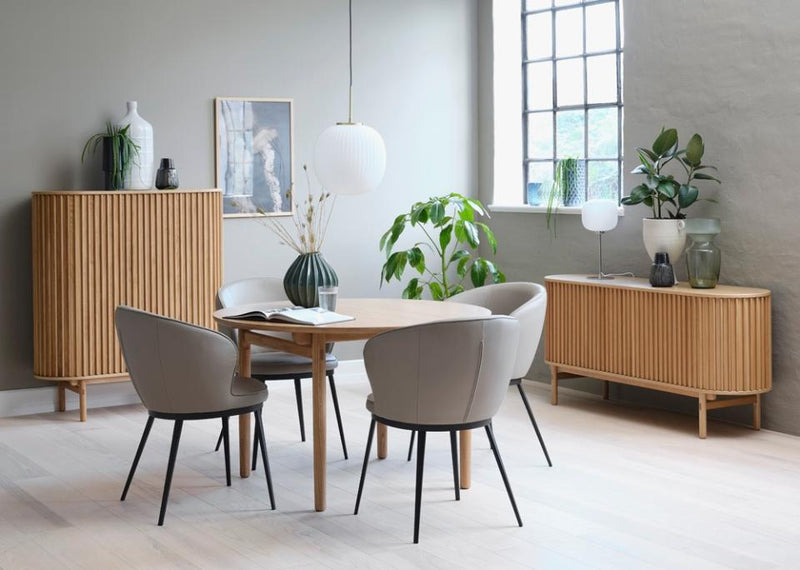 Carno Skænk 160 cm - Naturlig Eg med Lameldøre