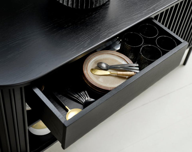 Siena Skænk, Sort Eg, 160x45x73 cm