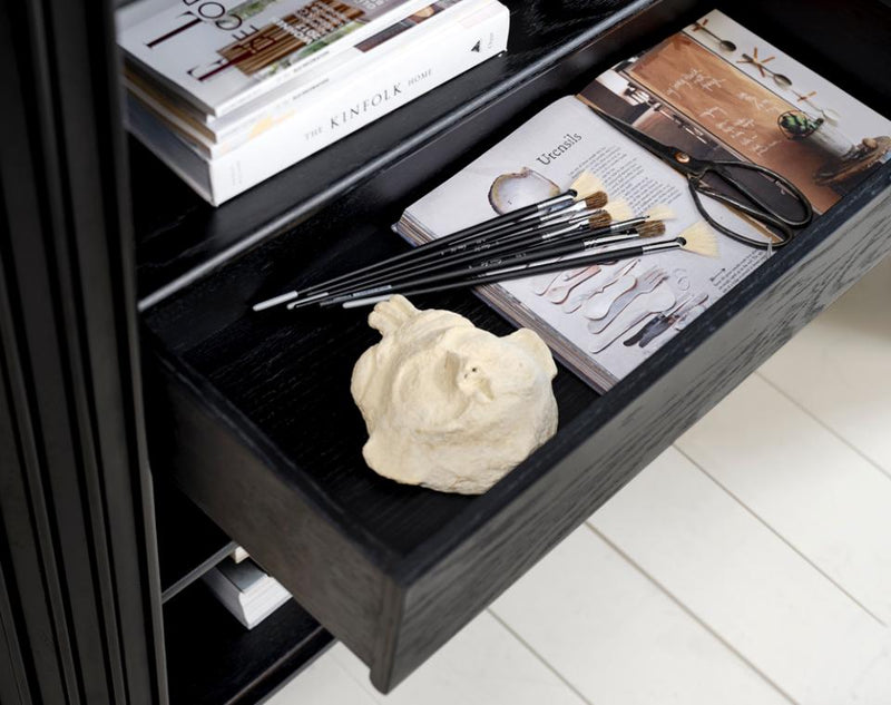 Siena Højskab, Sort Eg, 110x45x125 cm