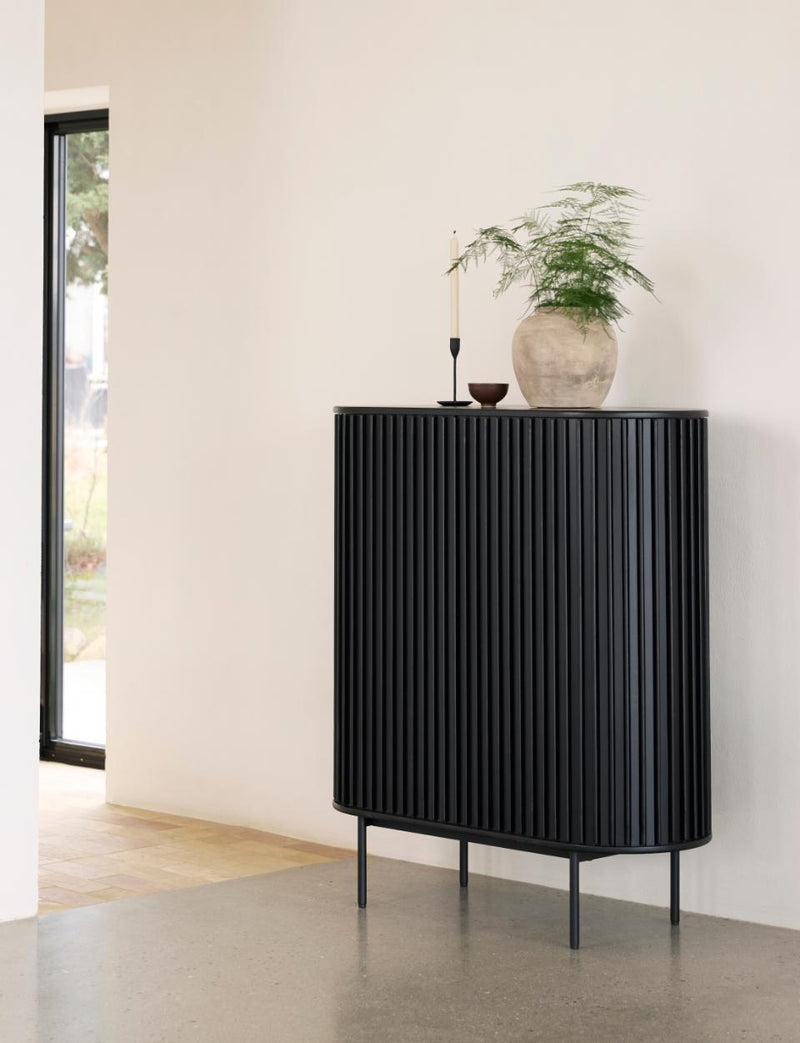 Siena Højskab, Sort Eg, 110x45x125 cm