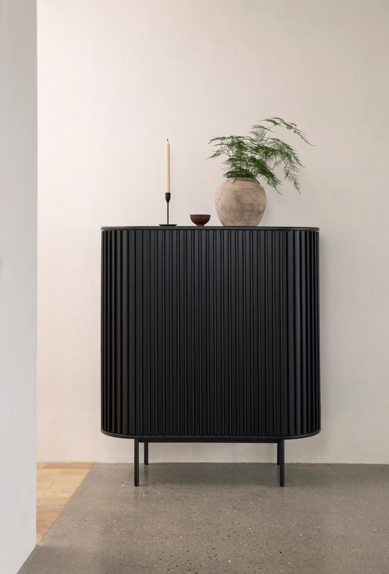 Siena Højskab, Sort Eg, 110x45x125 cm