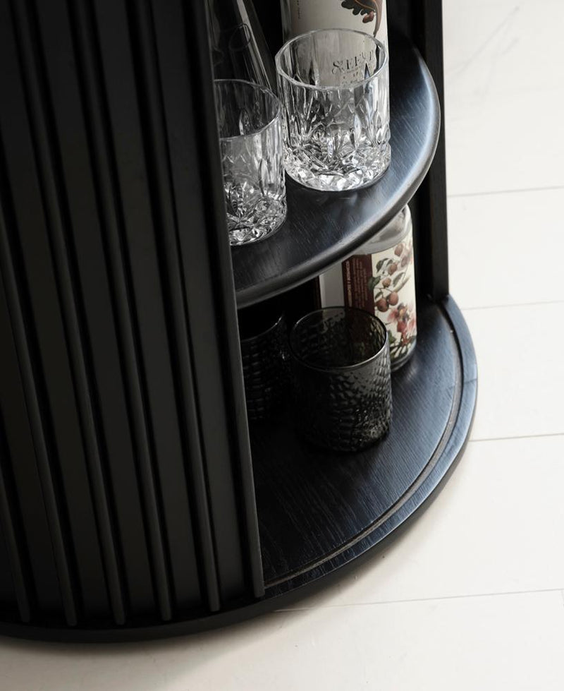 Siena Sidebord, Sort Eg, Ø60x60 cm