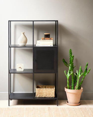 Malibu Bogreol, Sort metal, 80x35x138 cm