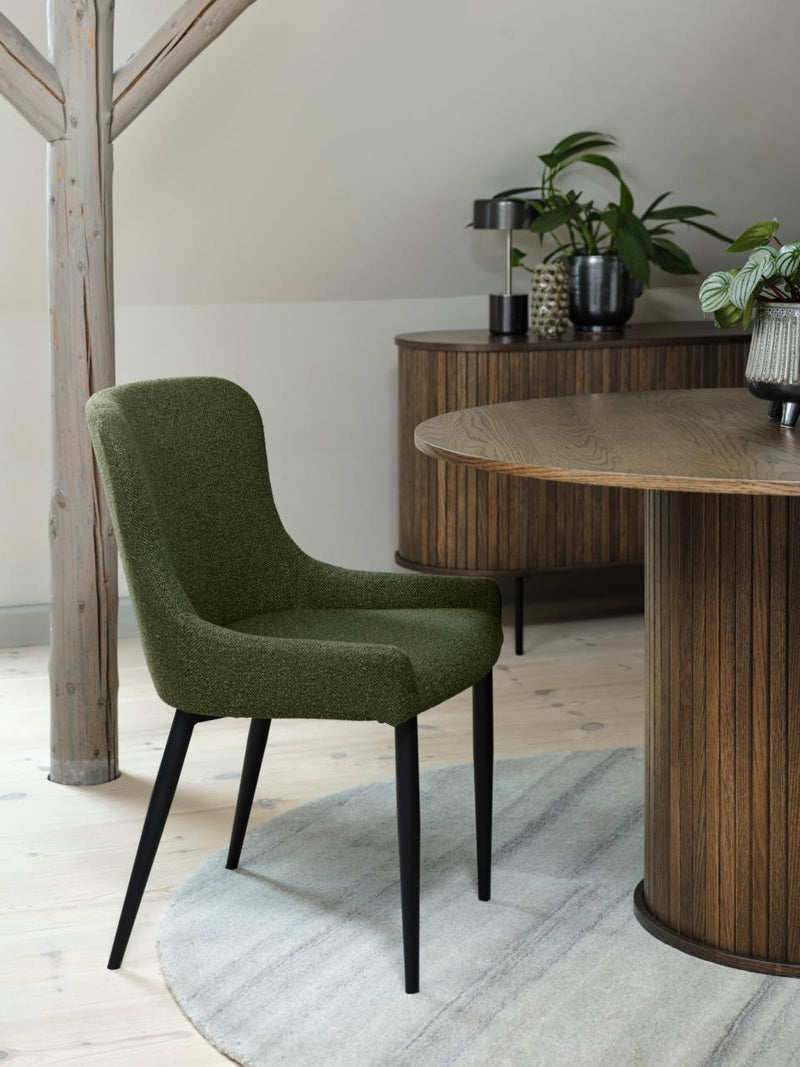 Nola Rundt Spisebord, Røget Eg, Ø120x75 cm