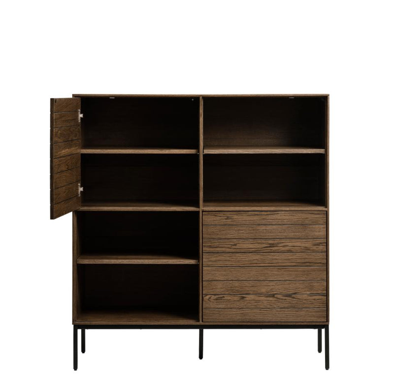 Modica Skab, Røget Eg, 122x45x132 cm