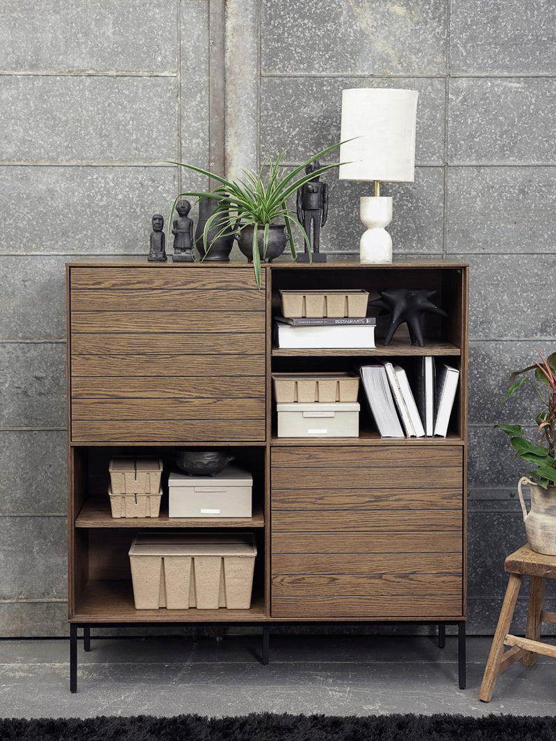 Modica Skab, Røget Eg, 122x45x132 cm