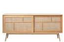 Barrali Skænk - Natur Eg med Rattan - Nordisk Design, 180x80x45cm