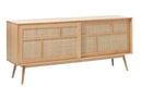 Barrali Skænk - Natur Eg med Rattan - Nordisk Design, 180x80x45cm