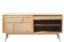 Barrali Skænk - Natur Eg med Rattan - Nordisk Design, 180x80x45cm