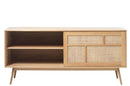 Barrali Skænk - Natur Eg med Rattan - Nordisk Design, 180x80x45cm
