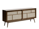 Barrali Skænk - Smoked Eg med Rattan - Nordisk Design, 180x80x45cm - Bolig og Haven