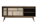 Barrali Skænk - Smoked Eg med Rattan - Nordisk Design, 180x80x45cm - Bolig og Haven