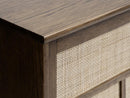 Barrali Skænk - Smoked Eg med Rattan - Nordisk Design, 180x80x45cm - Bolig og Haven