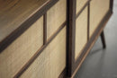Barrali Skænk - Smoked Eg med Rattan - Nordisk Design, 180x80x45cm - Bolig og Haven
