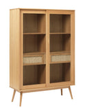 Barrali Vitrineskab, 160x110x40 cm - Natur Eg med Glas - Nordisk Design