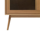 Barrali Vitrineskab, 160x110x40 cm - Natur Eg med Glas - Nordisk Design