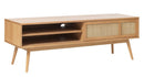 Barrali TV-bord 150 cm - Natur eg med Rattan, 150x50x45cm