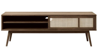 Barrali TV-bord 150 cm - Smoked Eg med Rattan, 150x50x45cm - Bolig og Haven