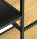 Altino reol – Wild Oak melamin og sort metal, 146x80x31,6cm