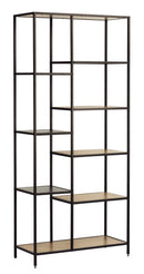 Altino reol – Wild Oak melamin og sort metal, 180x80x31cm