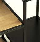 Altino reol – Wild Oak melamin og sort metal, 180x80x31cm