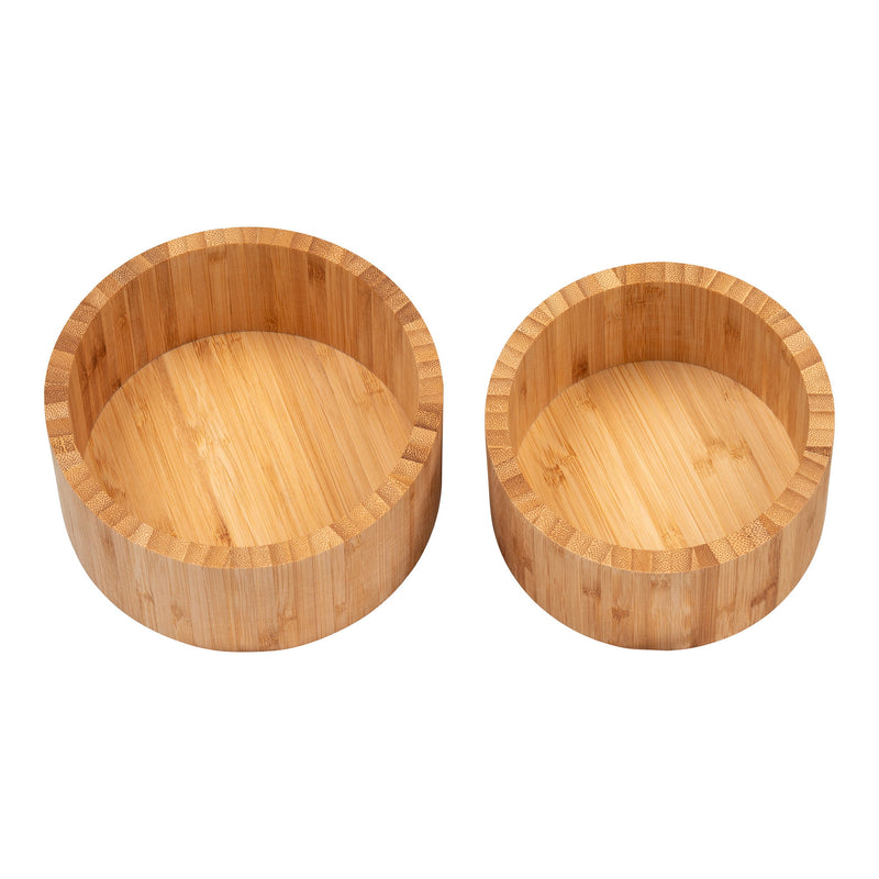 House Nordic - Chefalu opbevaringsboks, bambus, natur sæt af 2 stk.,Ø13/15×8 cm