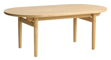Carno Sofabord - Naturlig Eg med Oval Form, 130x70x38cm