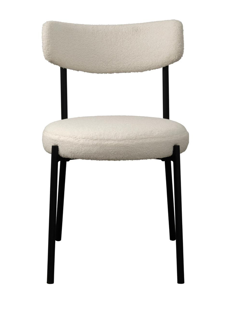 Gimli Spisebordsstol, Offwhite Teddystof, 47x54,5x79,5 cm, Sæt af 2