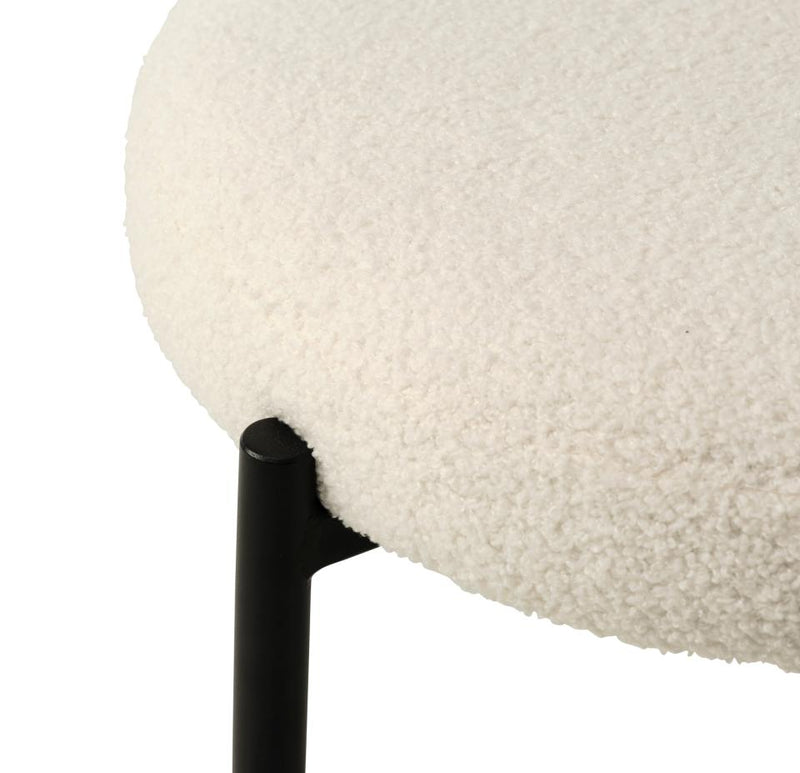 Gimli Spisebordsstol, Offwhite Teddystof, 47x54,5x79,5 cm, Sæt af 2