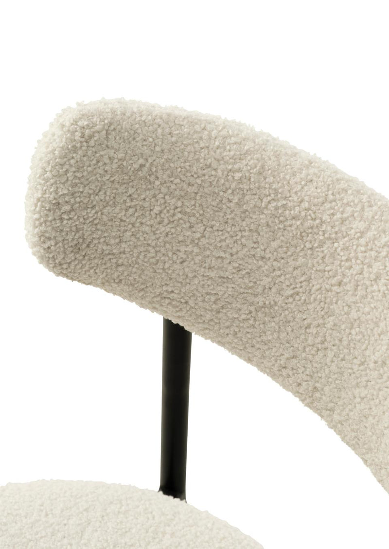 Gimli Spisebordsstol, Offwhite Teddystof, 47x54,5x79,5 cm, Sæt af 2