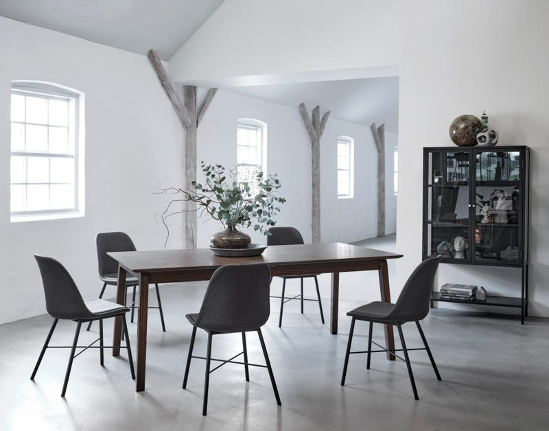 Carmel Højskab 160 cm - Sort Metal med 2 Glaslåger og Høje Ben