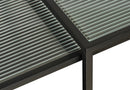 Bronco sidebord sæt, sort metal og riflet glas, 50x50-45x45cm