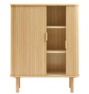 Cavo Opbevaringsskab, Naturlig Eg med Skydelåger, 90x40x113cm