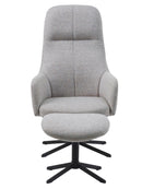 Manning Lænestol, med Fodskammel, Lysegrå, 67x78x116,5 cm