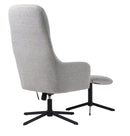 Manning Lænestol, med Fodskammel, Lysegrå, 67x78x116,5 cm