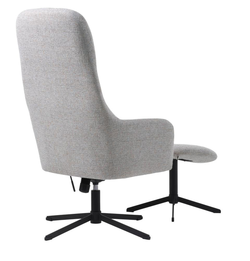 Manning Lænestol, med Fodskammel, Lysegrå, 67x78x116,5 cm