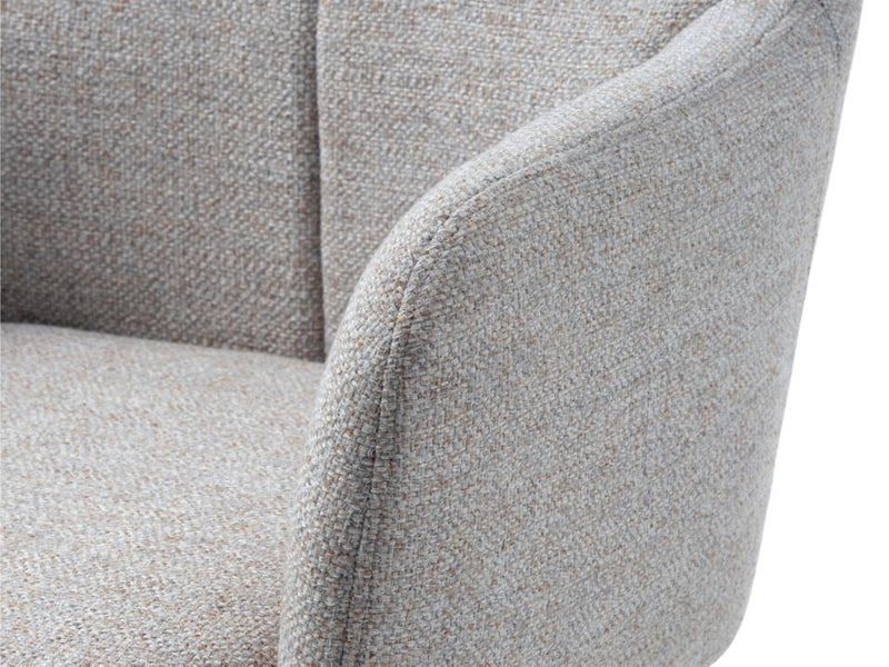 Manning Lænestol, med Fodskammel, Lysegrå, 67x78x116,5 cm